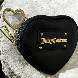 Juicy Couture Black Heart Key Holder with Gold Accents